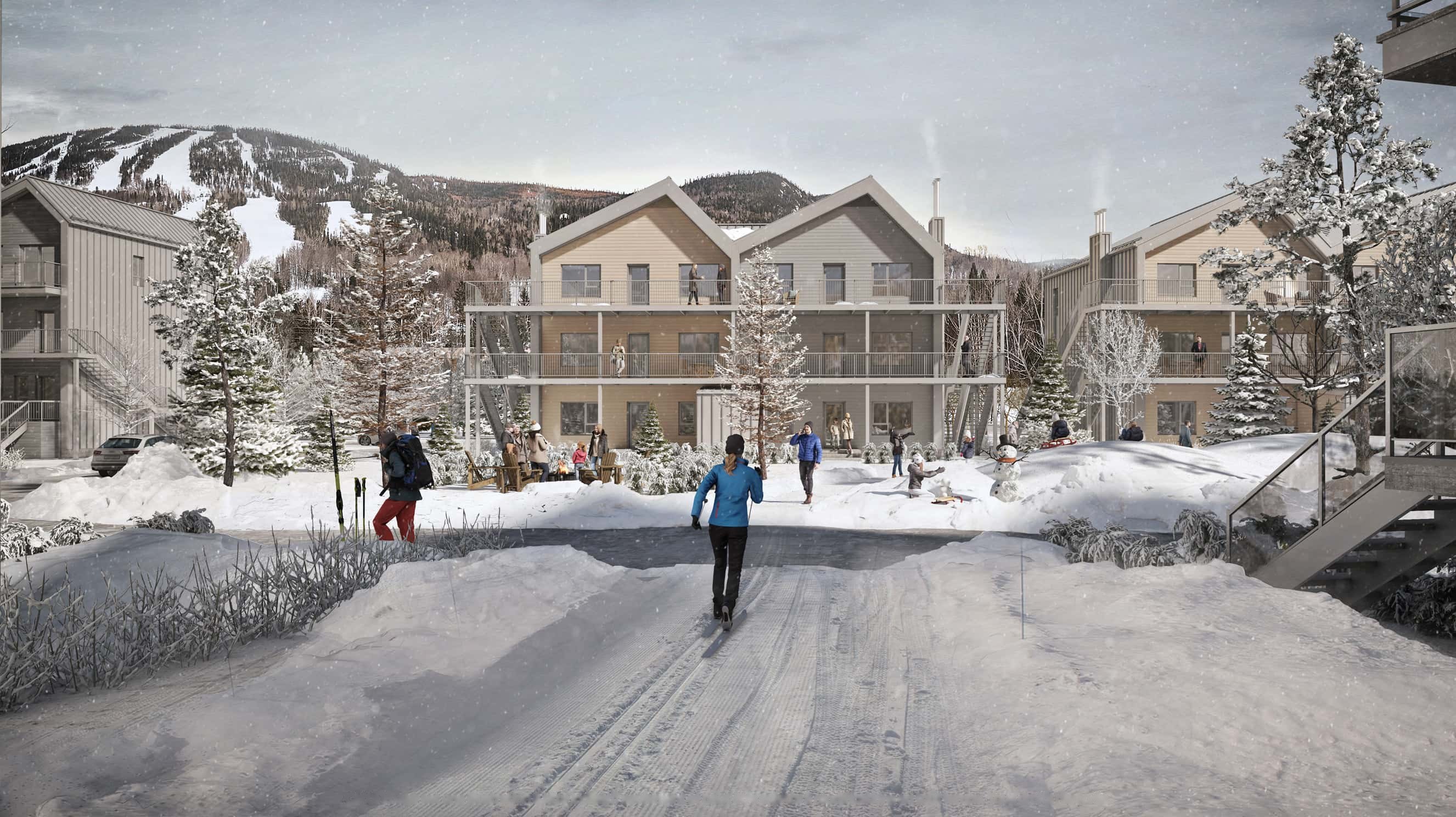 Le Croissant – Montagne: illustration of the project in winter